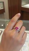 pink sapphire silver Ladies ring
