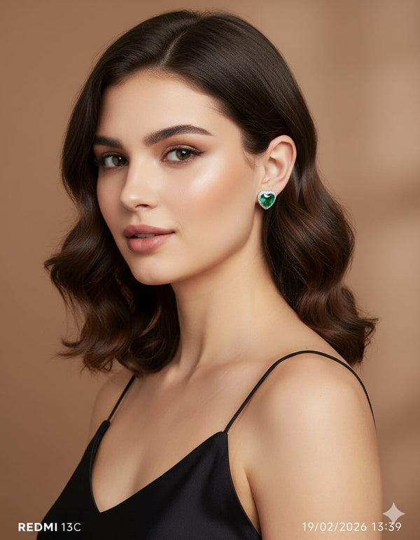 heart-shaped stud earring