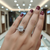 square emerald cut Silver Ladies ring