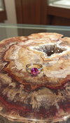 pink sapphire silver Ladies ring