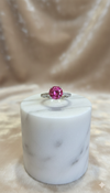 pink sapphire silver Ladies ring